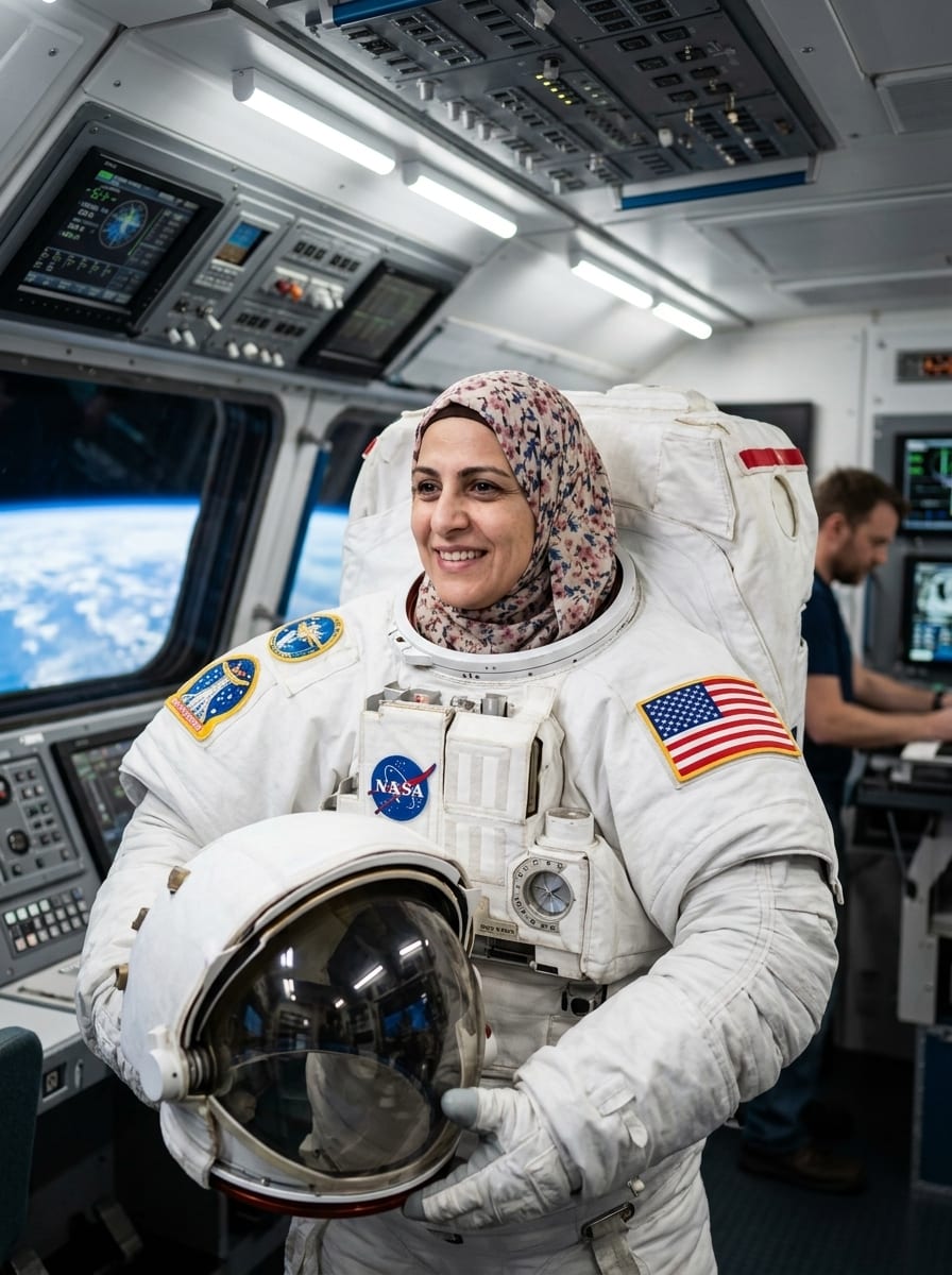 Astronaut applied to the photo