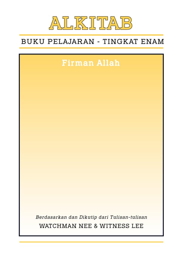 Buku Pelajaran, Tingkat 6: Alkitab — Firman Allah